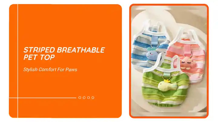 Striped Breathable Pet Top by@Outfy