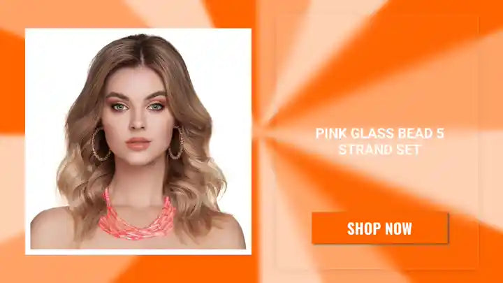 Pink Glass Bead 5 Strand Set by@Outfy