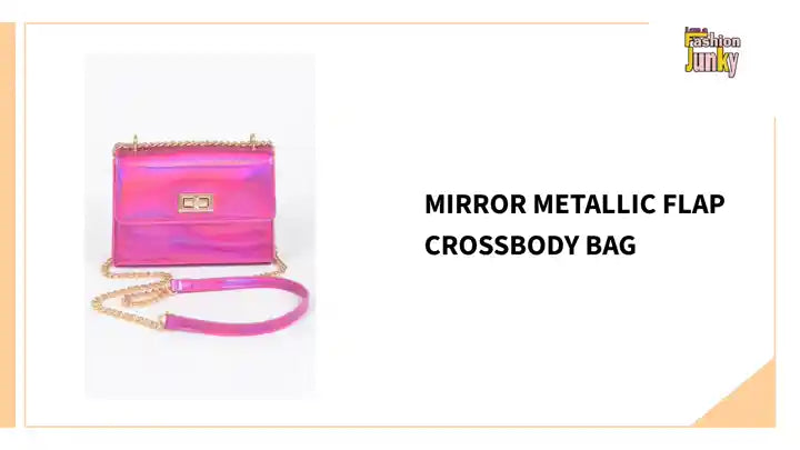 Mirror Metallic Flap Crossbody Bag by@Outfy