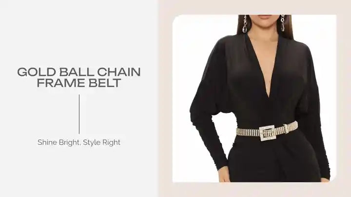 Gold Ball Chain Frame Belt by@Outfy