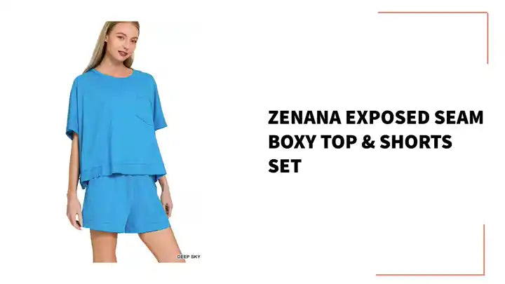 Zenana Exposed Seam Boxy Top &amp; Shorts Set by@Outfy