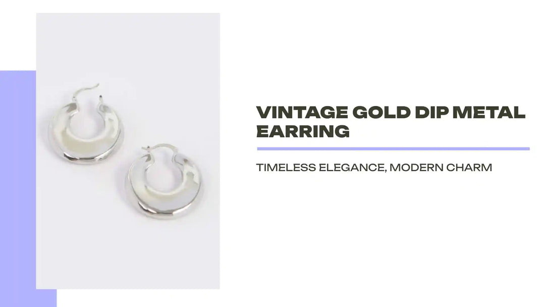 Vintage Gold Dip Metal Earring by@Outfy