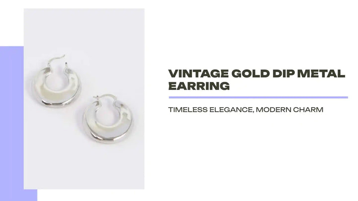 Vintage Gold Dip Metal Earring by@Outfy