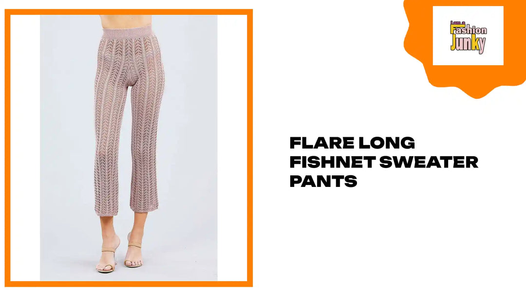 Flare Long Fishnet Sweater Pants by@Outfy