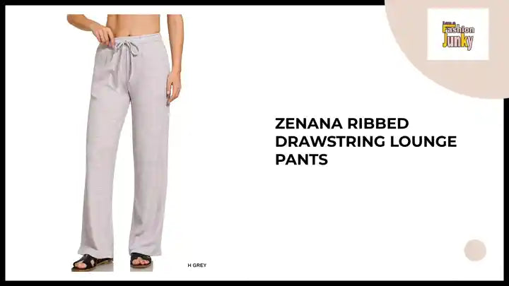 Zenana Ribbed Drawstring Lounge Pants by@Outfy