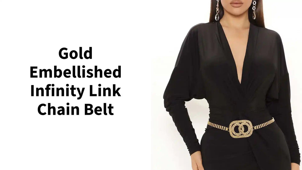 Gold Embellished Infinity Link Chain Belt by@Outfy