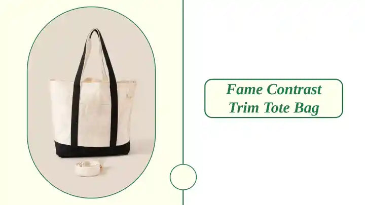 Fame Contrast Trim Tote Bag by@Outfy