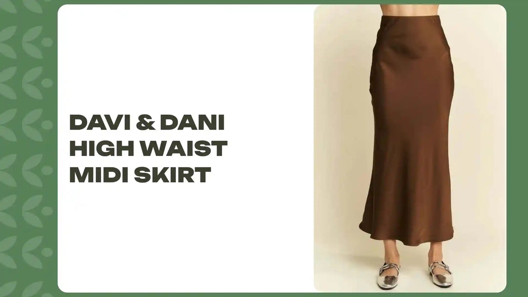 Davi &amp; Dani High Waist Midi Skirt by@Outfy