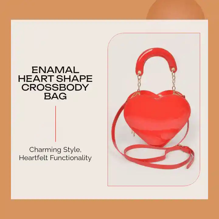 Enamal Heart Shape Crossbody Bag by@Outfy