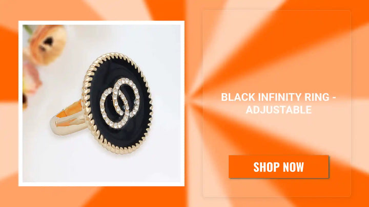 Black Infinity Ring -Adjustable by@Outfy