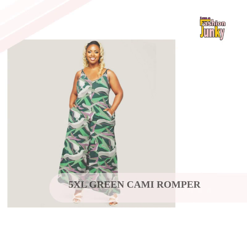 5XL Green Cami Romper by@Outfy