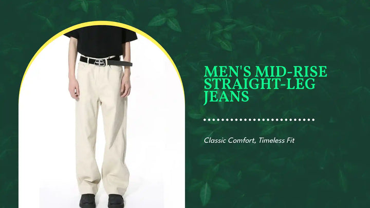 Men's Mid-Rise Straight-Leg Jeans by@Outfy