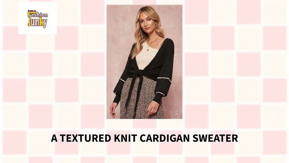 A Textured Knit Cardigan Sweater by@Outfy