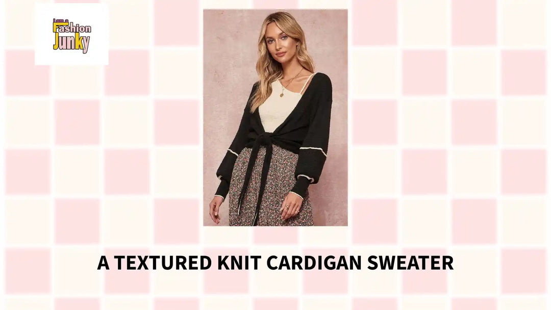 A Textured Knit Cardigan Sweater by@Outfy