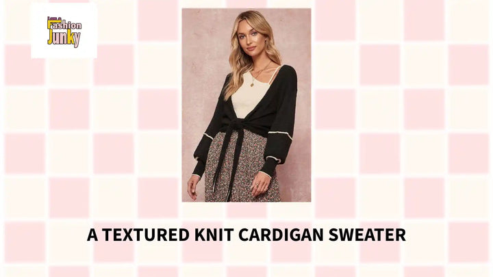 A Textured Knit Cardigan Sweater by@Outfy