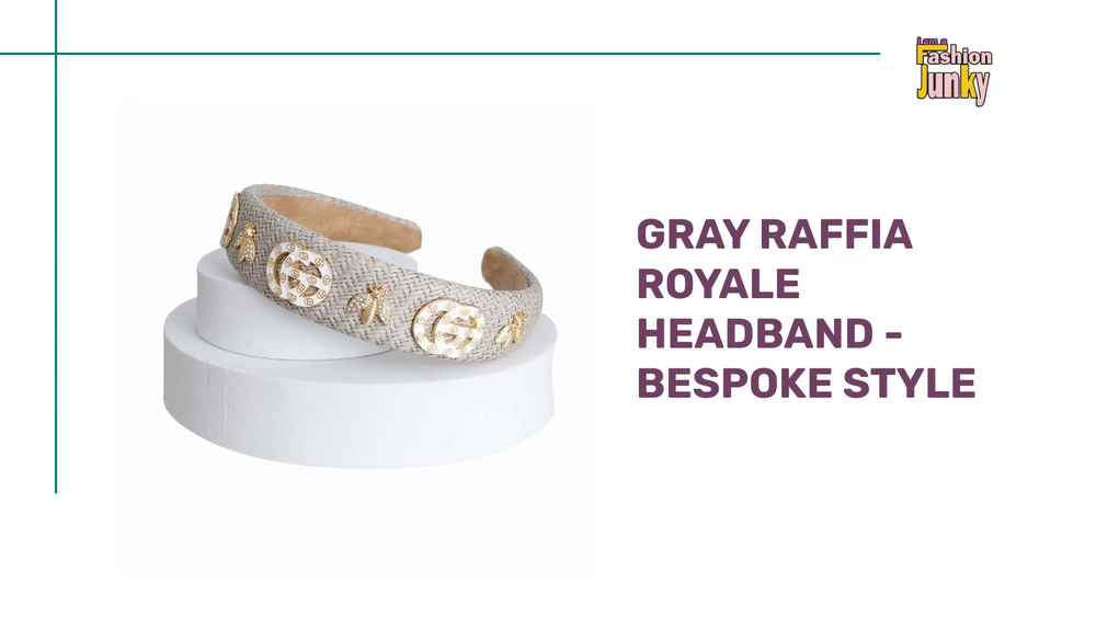 Gray Raffia Royale Headband - Bespoke Style by@Outfy