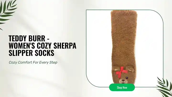 Teddy Burr - Women's Cozy Sherpa Slipper Socks by@Outfy