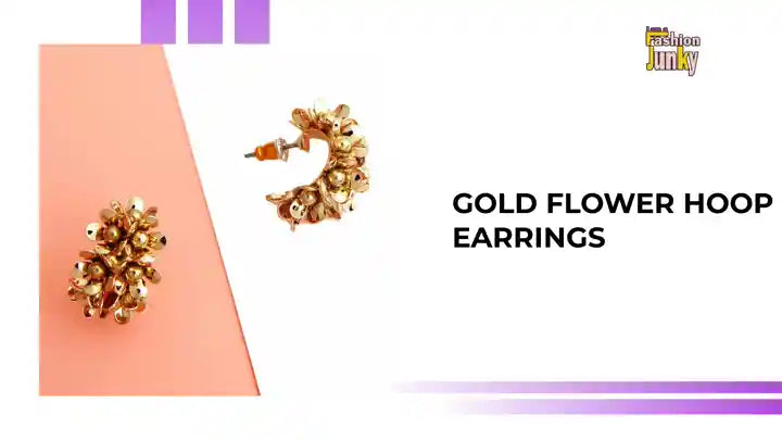 Gold Flower Hoop Earrings by@Outfy
