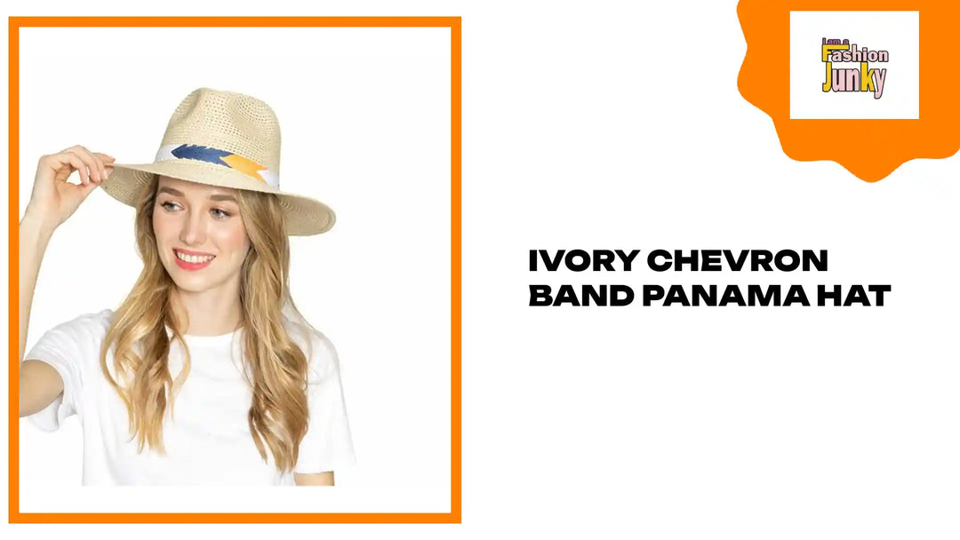 Ivory Chevron Band Panama Hat by@Outfy