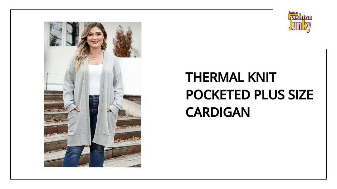 Thermal Knit Pocketed Plus Size Cardigan by@Outfy