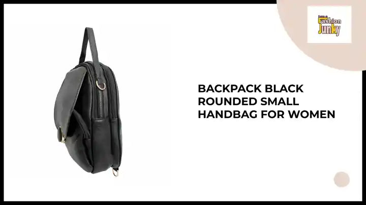 Backpack Black Rounded Small Handbag for Women by@Outfy
