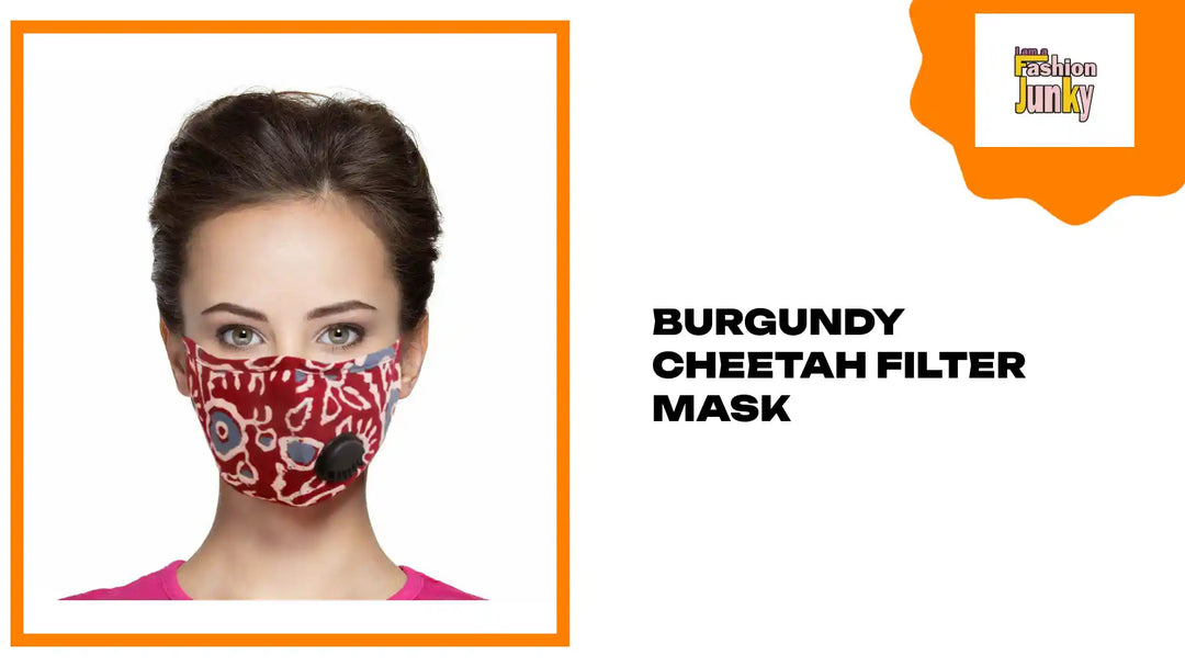 Burgundy Cheetah Filter Mask by@Outfy