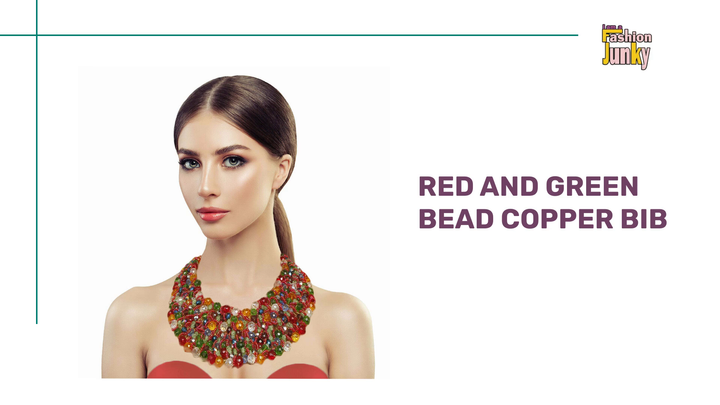 Red and Green Bead Copper Bib by@Outfy