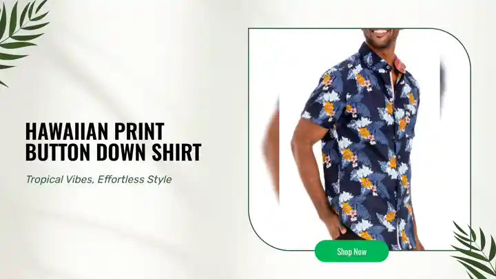 Hawaiian Print Button Down Shirt by@Outfy