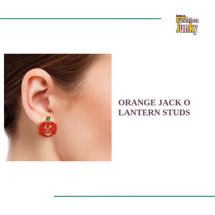 Orange Jack O Lantern Studs by@Outfy