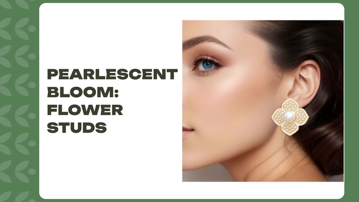 Pearlescent Bloom: Flower Studs by@Outfy