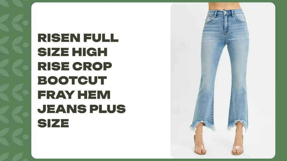 RISEN Full Size High Rise Crop Bootcut Fray Hem Jeans Plus Size by@Outfy