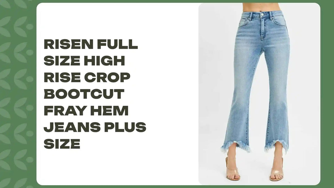 RISEN Full Size High Rise Crop Bootcut Fray Hem Jeans Plus Size by@Outfy