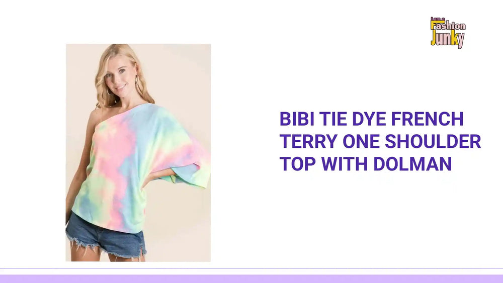 BiBi Tie Dye French Terry One Shoulder Top with Dolman by@Outfy