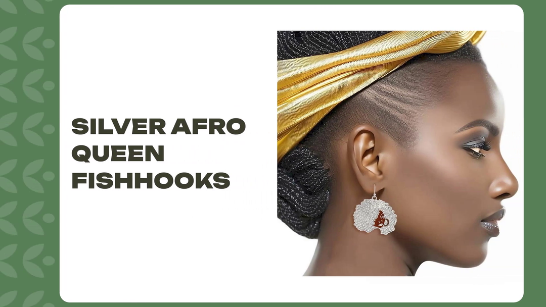 Silver Afro Queen Fishhooks by@Outfy