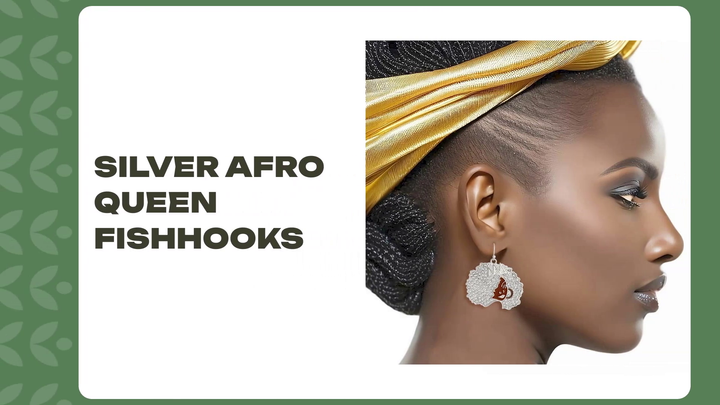 Silver Afro Queen Fishhooks by@Outfy