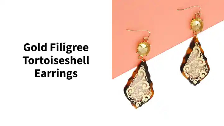 Gold Filigree Tortoiseshell Earrings by@Outfy