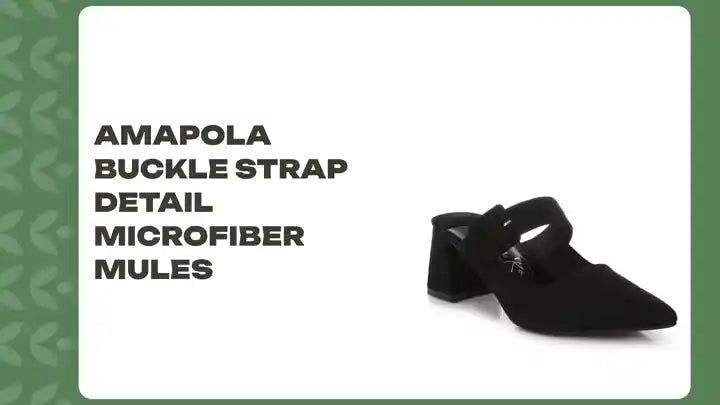 Amapola Buckle Strap Detail Microfiber Mules by@Outfy