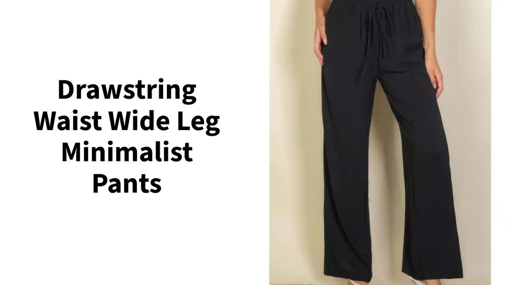 Drawstring Waist Wide Leg Minimalist Pants by@Outfy