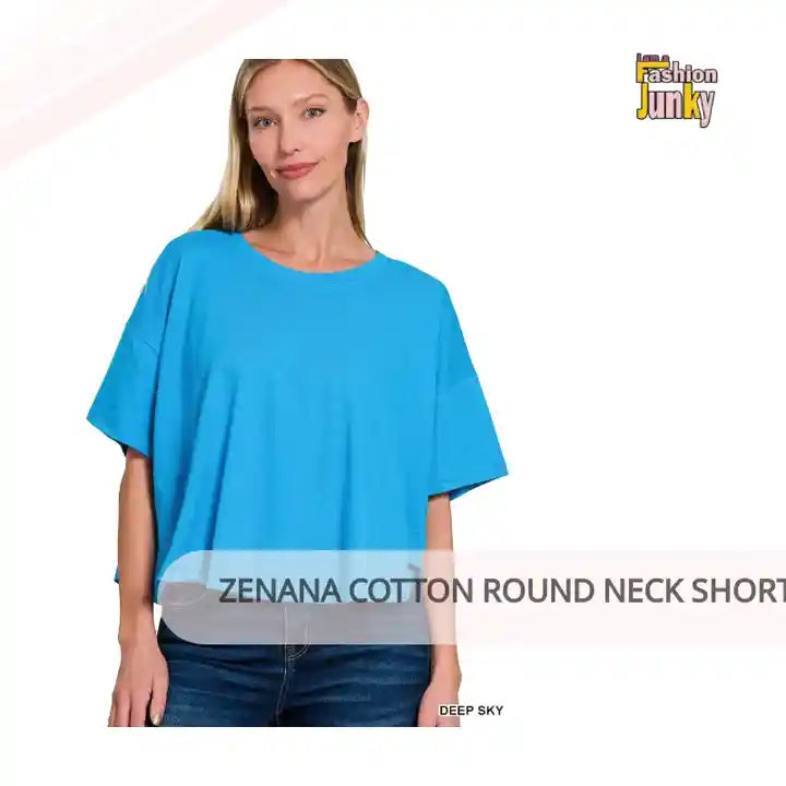 Zenana Cotton Round Neck Short Sleeve T-Shirt by@Outfy