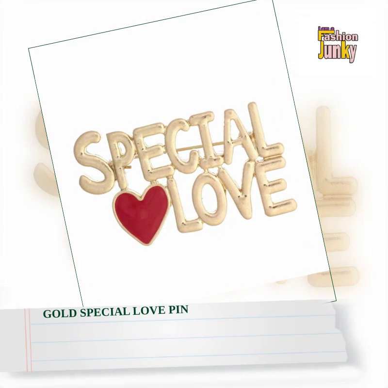 Gold SPECIAL LOVE Pin by@Outfy