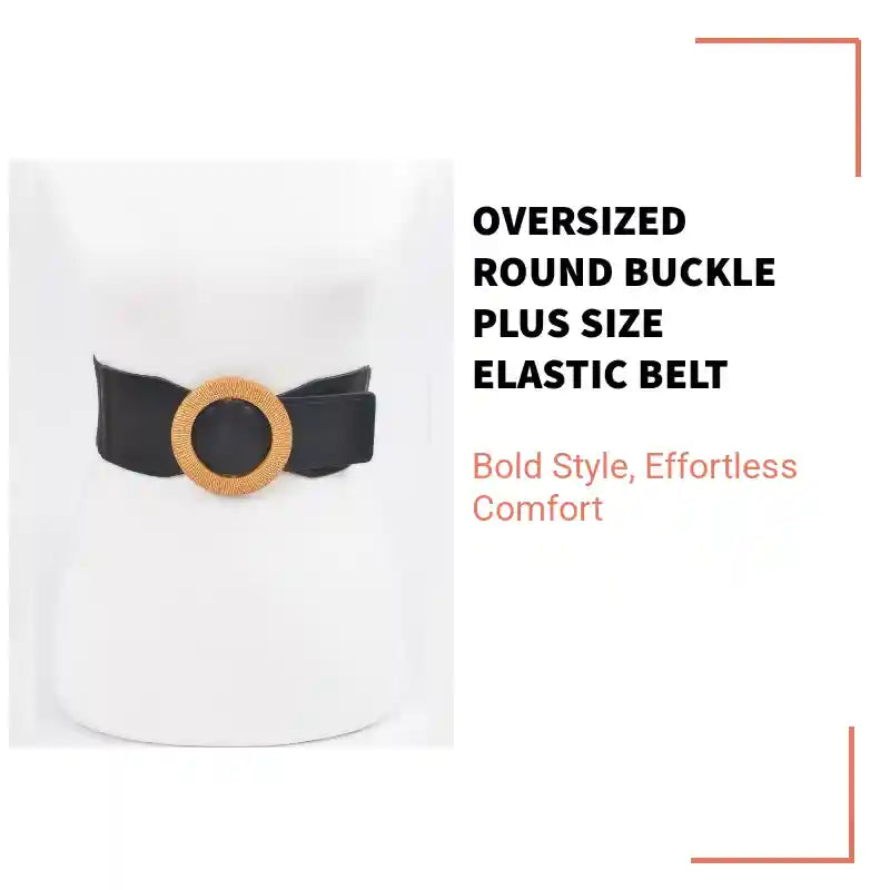 Oversized Round Buckle Plus Size Elastic Belt by@Outfy
