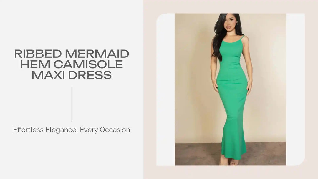 Ribbed Mermaid Hem Camisole Maxi Dress by@Outfy