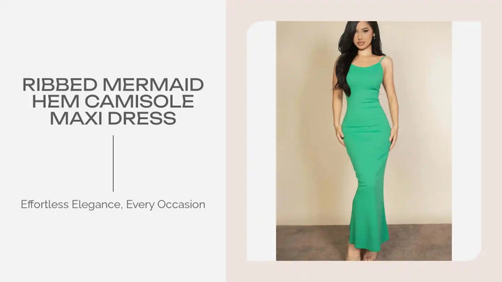Ribbed Mermaid Hem Camisole Maxi Dress by@Outfy