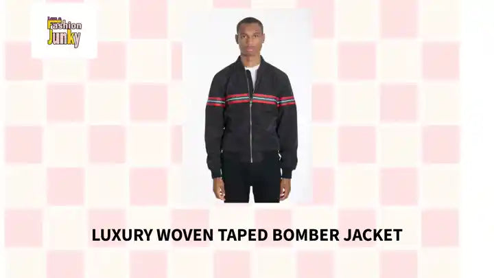 Luxury Woven Taped Bomber Jacket by@Outfy