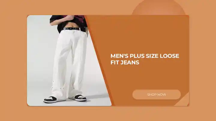 Men's Plus Size Loose Fit Jeans by@Outfy