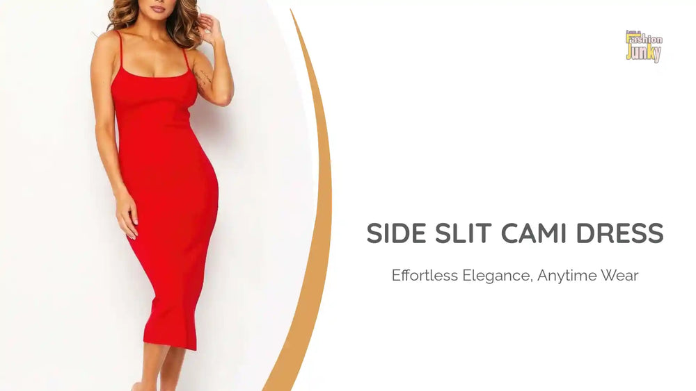 Side Slit Cami Dress by@Outfy