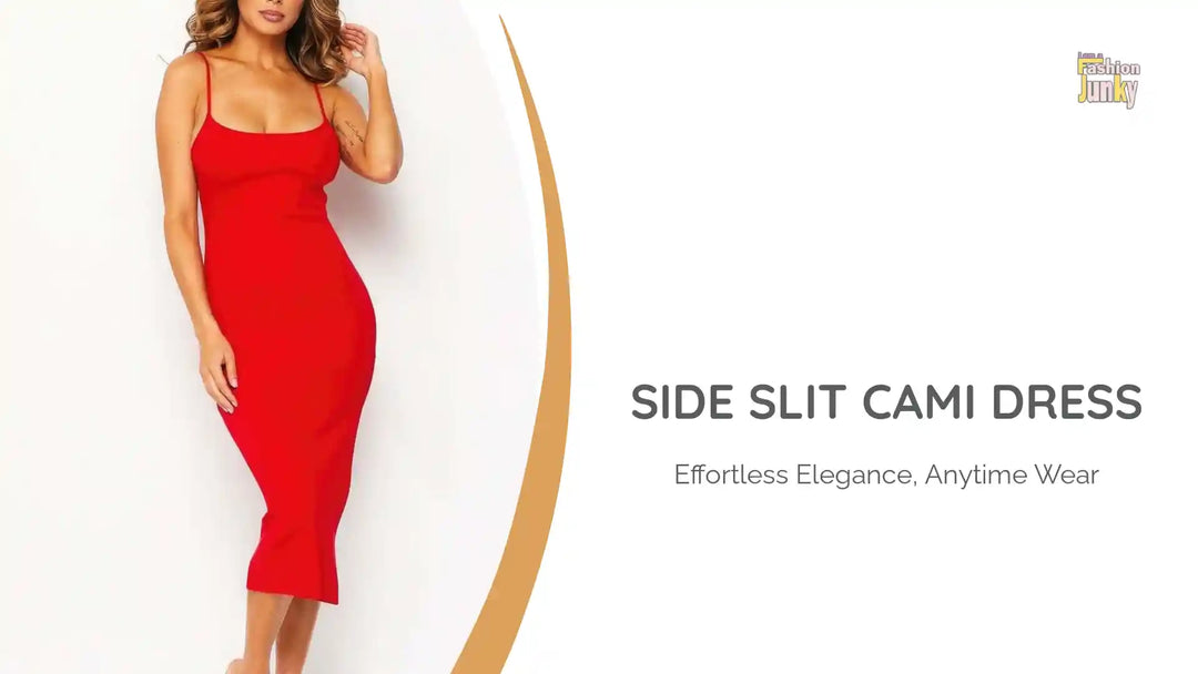 Side Slit Cami Dress by@Outfy