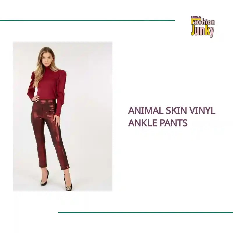 Animal Skin Vinyl Ankle Pants by@Outfy