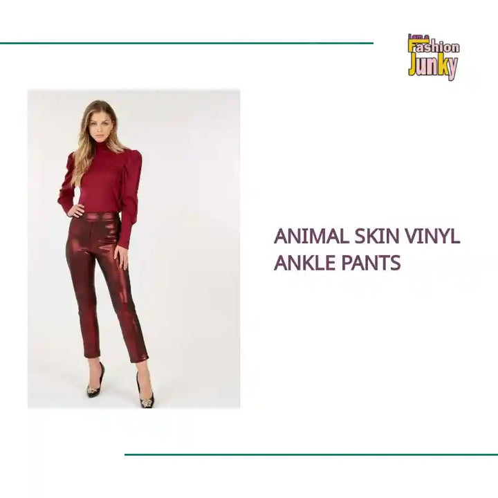 Animal Skin Vinyl Ankle Pants by@Outfy