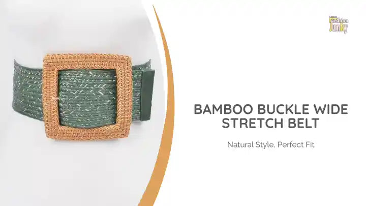 Bamboo Buckle Wide Stretch Belt by@Outfy